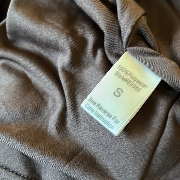 Blue Bird Floral Brown/Yellow Hem & Neckline Ruffle Waist Smocks Hig low Dress S - Picture 7 of 7